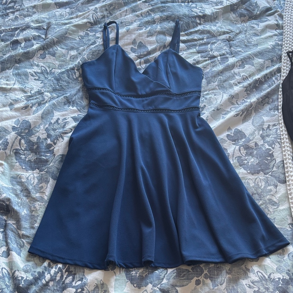 Elegant Navy Blue Mini Dress